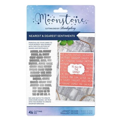 Hunkydory Nearest & Dearest Sentiments Moonstone Die
