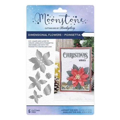 Hunkydory Poinsettia Dimensional Flowers Moonstone Die