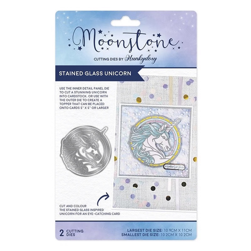 Hunkydory Moonstone Dies - Stained Glass Unicorn
