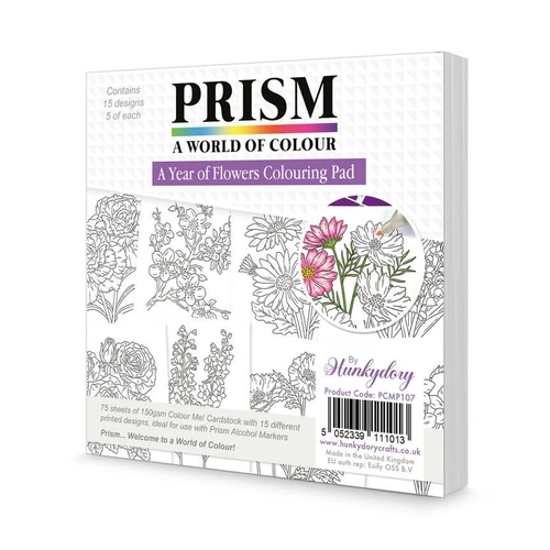 Hunkydory A Year of Flowers - PRISM Colouring Pad