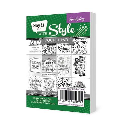 Hunkydory Inspirational Wisdom Say it with Style Pocket Pad