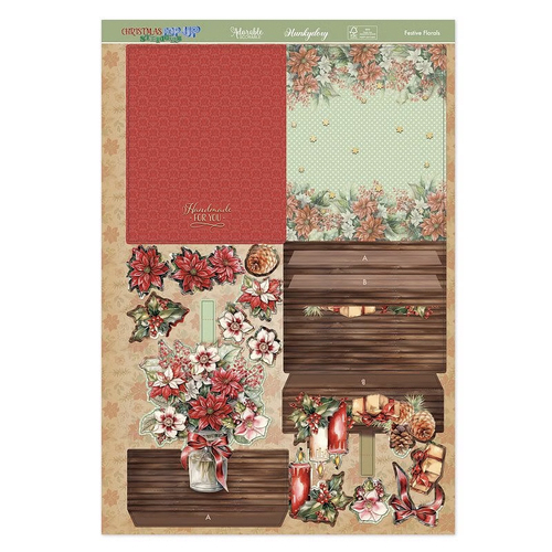 Hunkydory Pop-Up Stepper Card - Festive Florals
