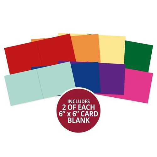 Hunkydory Rainbow Brights 6x6" Pre-Scored Card Blanks