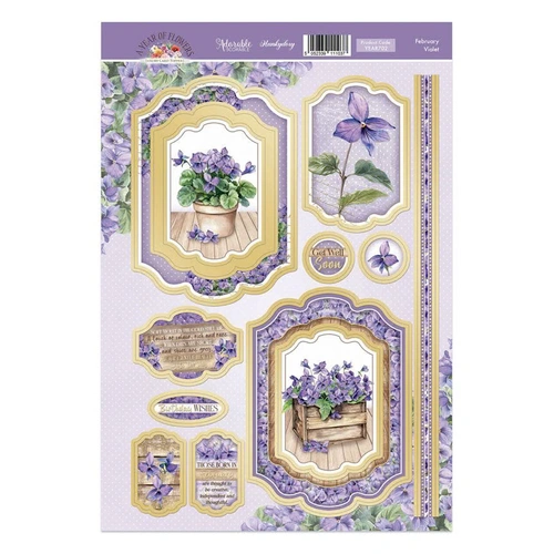 Hunkydory A Year of Flowers - February : Violet Luxury Topper Sheet