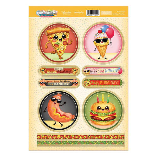Hunkydory Pun-tastic Yum-believeable - Pun-derful Birthday Wishes Topper Sheet