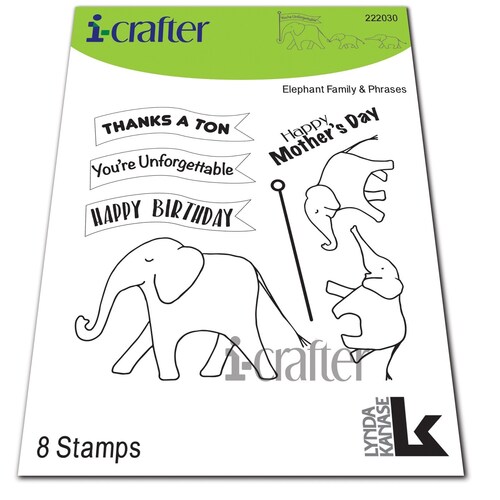i-crafter Stamp Elephant Family & Phrases