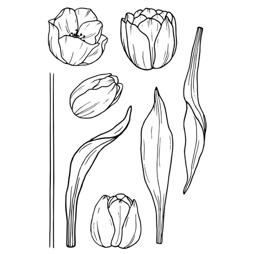 Jane's Doodles Stamp Tulips