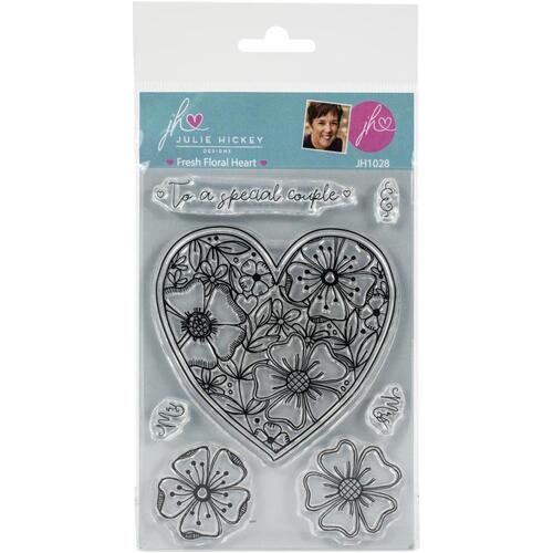 Julie Hickey Fresh Floral Heart Stamp