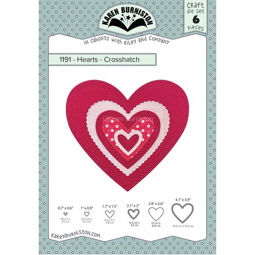 Karen Burniston Hearts Crosshatch Die