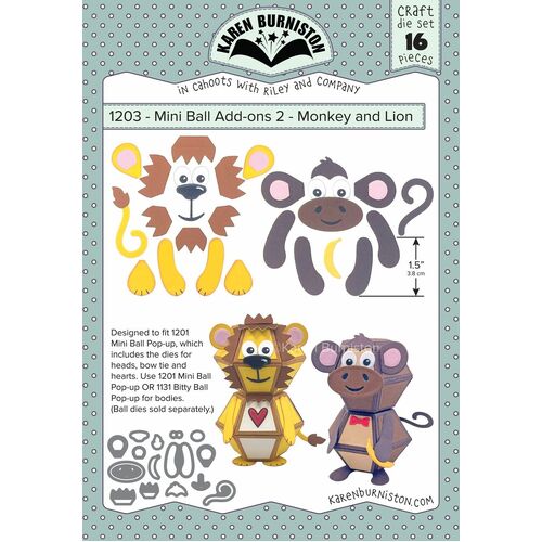 Karen Burniston Mini Ball Add-ons 2 Monkey & Lion Die