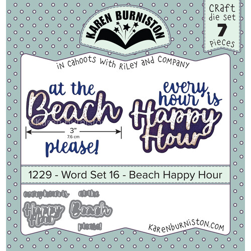 Karen Burniston Word Set 16 - Beach Happy Hour Die