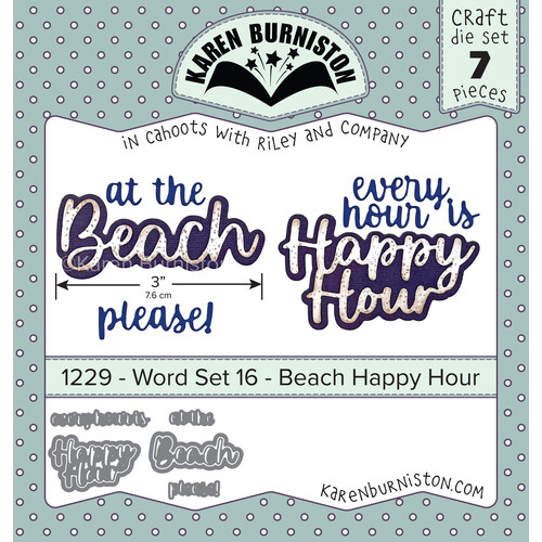 Karen Burniston Word Set 16 : Beach Happy Hour Die