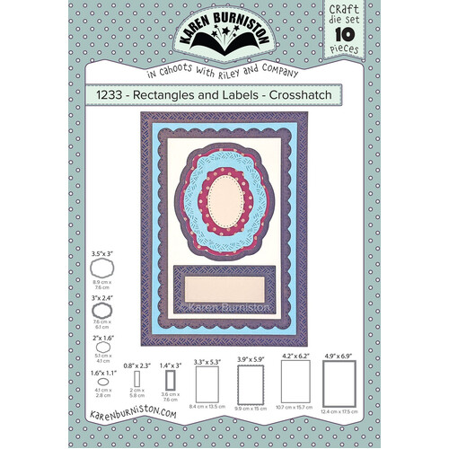 Karen Burniston Rectangles and Labels - Crosshatch Die