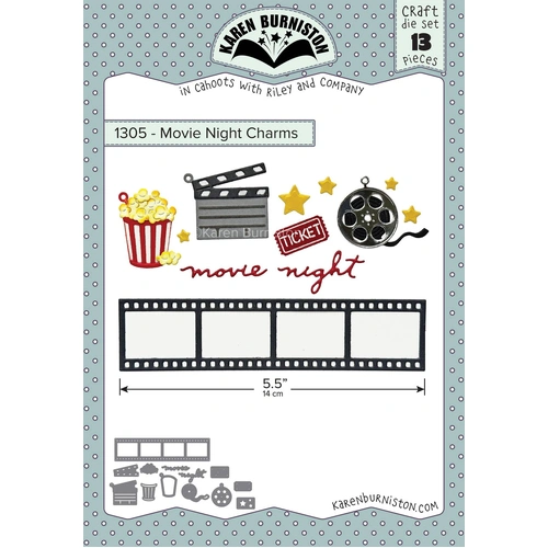 Karen Burniston Movie Night Charms Die
