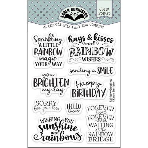 Karen Burniston Rainbow Greetings Stamp