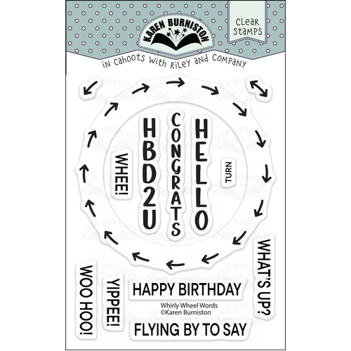 Karen Burniston Whirly Wheel Words Stamp