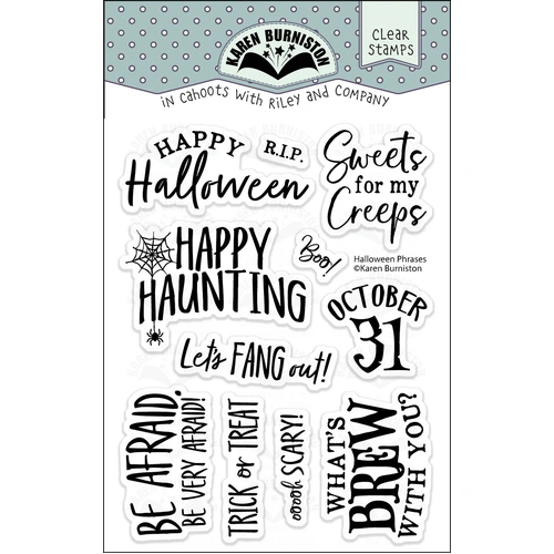 Karen Burniston Halloween Phrases Clear Stamp
