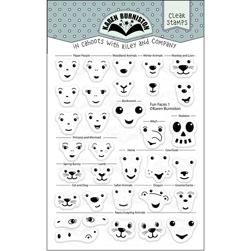 Karen Burniston Fun Faces Clear Stamp #1