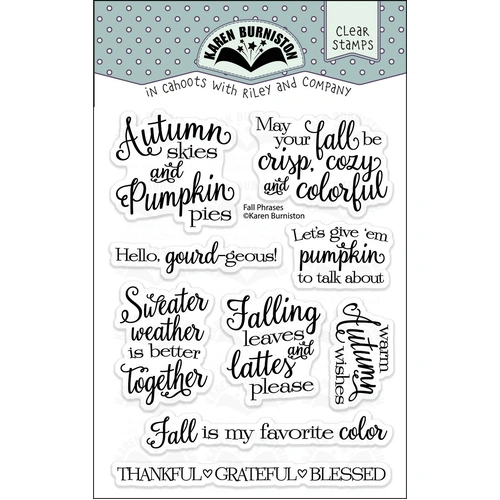 Karen Burniston Fall Phrases Clear Stamp