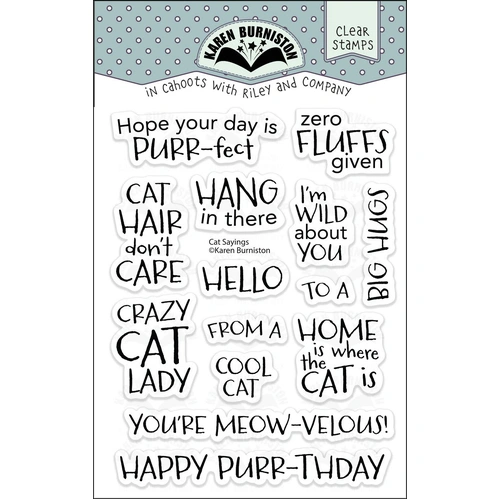 Karen Burniston Cat Sayings Clear Stamp Set
