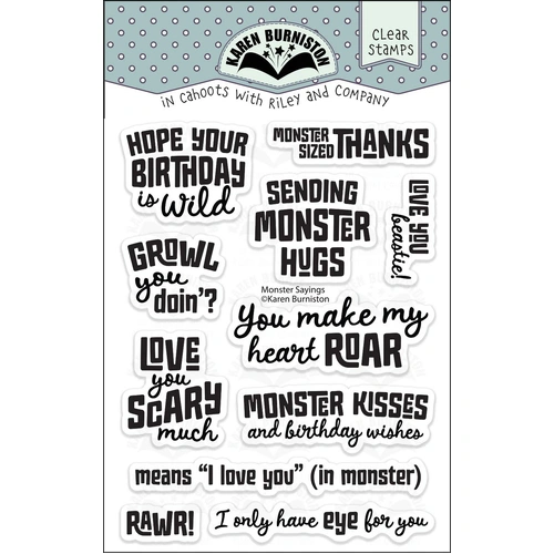 Karen Burniston Monster Sayings Clear Stamp Set