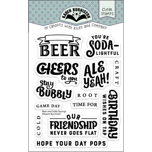 Karen Burniston Beer & Soda Sayings Stamp