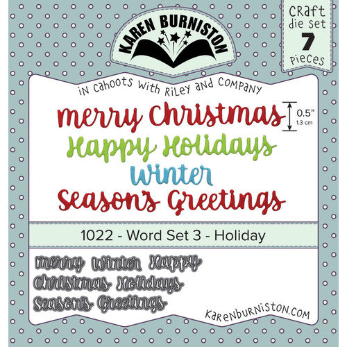 Karen Burniston Word Set 3 Holiday Die