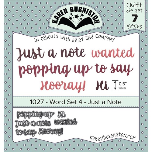 Karen Burniston Word Set 4 Just A Note Die