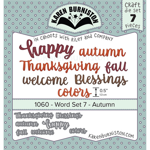 Karen Burniston Word Set 7 Autumn Die