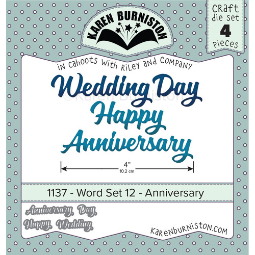 Karen Burniston Word Set 12 Anniversary Die