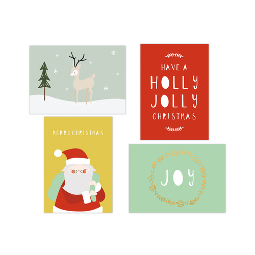Kaisercraft Kaiserstyle Christmas Card & Envelope Pack Holly Jolly