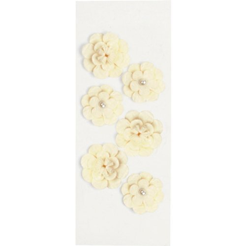 Little B Stickers Crepe Paper Flowers White
