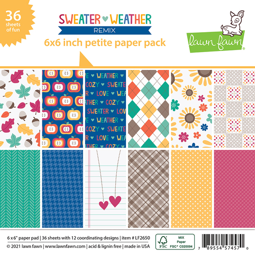 Lawn Fawn Sweater Weather Remix 6" Petite Paper Pack
