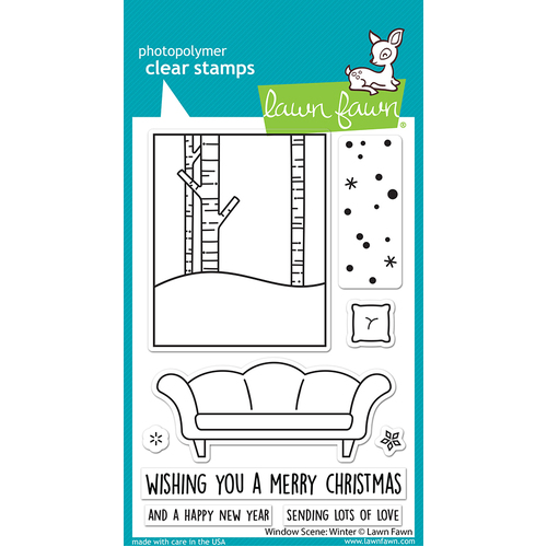 Lawn Fawn Window Scene - Winter Stamp