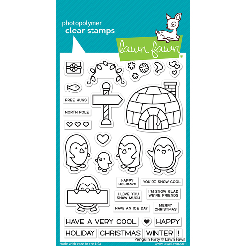 Lawn Fawn Penguin Party Stamp