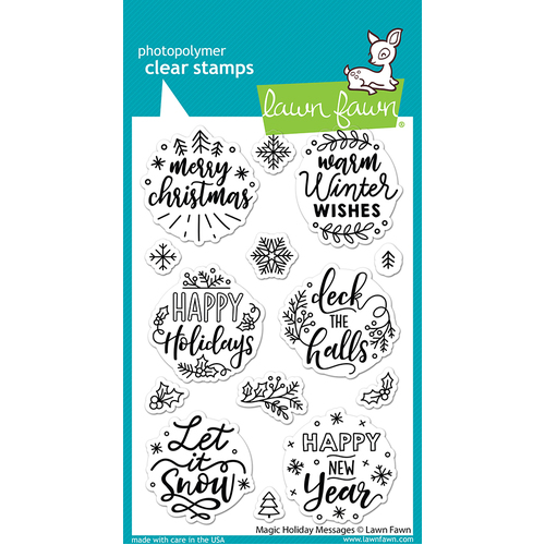 Lawn Fawn Magic Holiday Messages Stamp