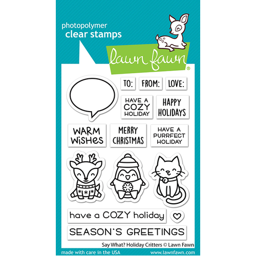 Lawn Fawn Say What? Holiday Critters Stamp