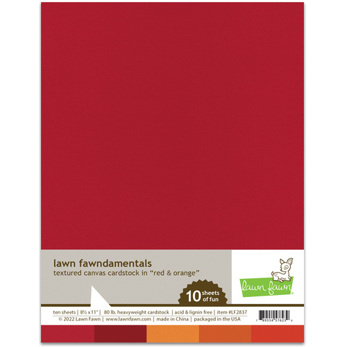 Lawn Fawndamentals Cardstock - Red and Orange Textured Canvas