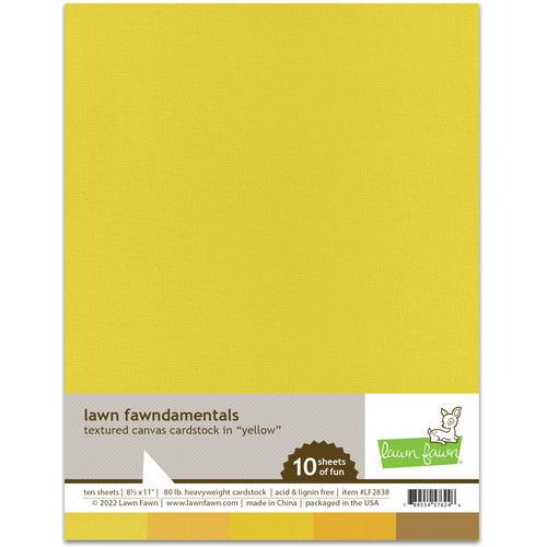 Lawn Fawndamentals Yellow Textured Canvas Cardstock 10pk