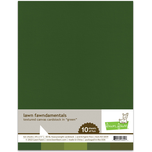 Lawn Fawndamentals Green Textured Canvas Cardstock 10pk