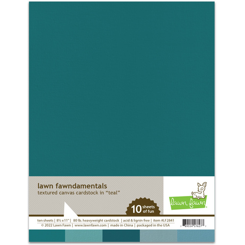 Lawn Fawndamentals Cardstock - Teal Textured Canvas 