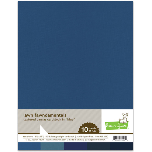 Lawn Fawndamentals Blue Textured Canvas Cardstock 10pk