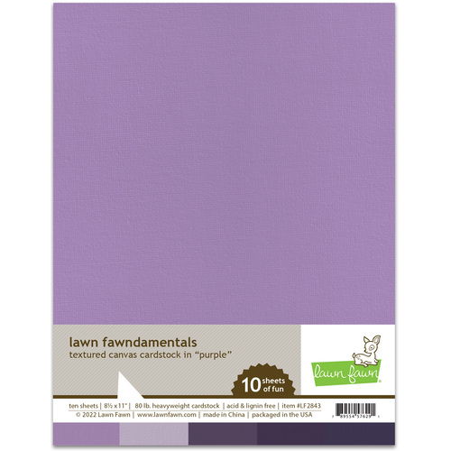 Lawn Fawndamentals Purple Textured Canvas Cardstock 10pk