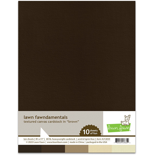 Lawn Fawndamentals Brown Textured Canvas Cardstock