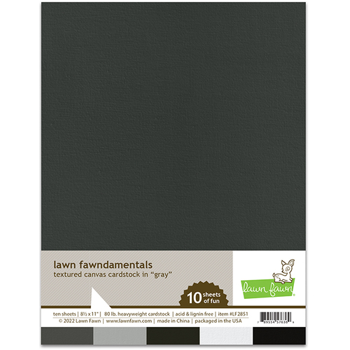 Lawn Fawndamentals Cardstock - Grey Textured Canvas