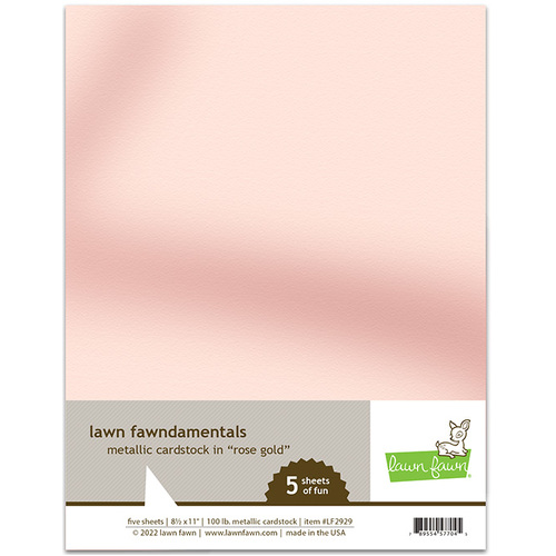Lawn Fawndamentals Cardstock - Rose Gold Metallic