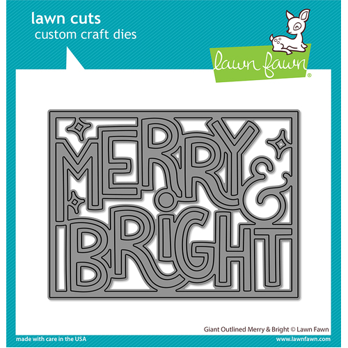 Lawn Fawn Giant Outlined Merry & Bright Die