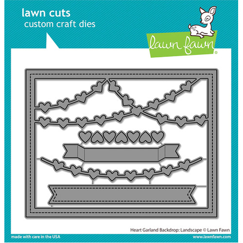 Lawn Fawn Heart Garland Backdrop : Landscape Die