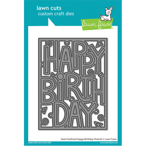 Lawn Fawn Giant Outlined Happy Birthday : Portrait Die