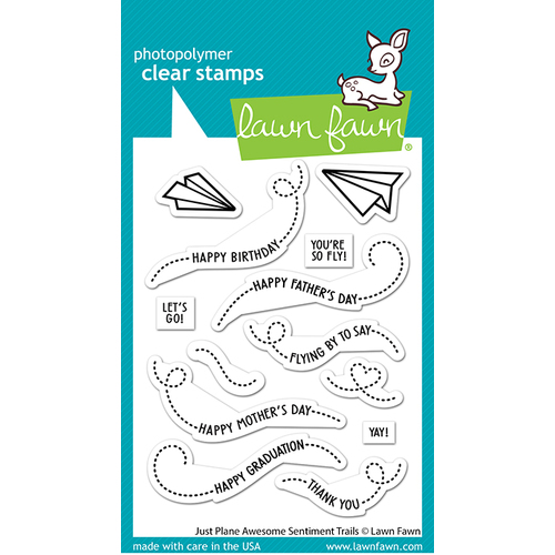 Lawn Fawn Just Plane Awesome Sentiment Trails Stamp